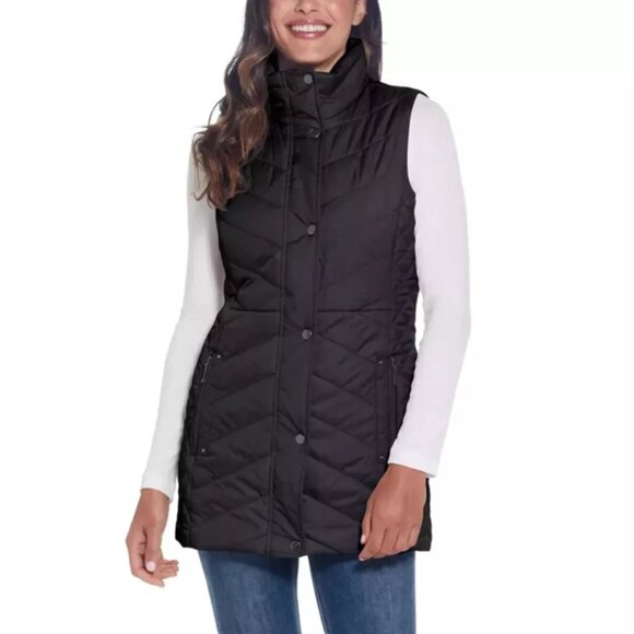 Weatherproof Vintage Women's Quilted Vest Jacket, Black, Size M - Picture 1 of 7